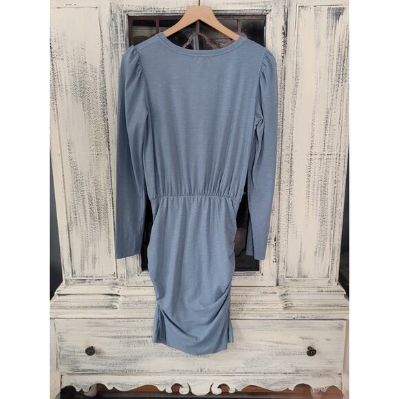 NWT Sundry Shirred Blue Mini Dress - Medium - Picture 4 of 4